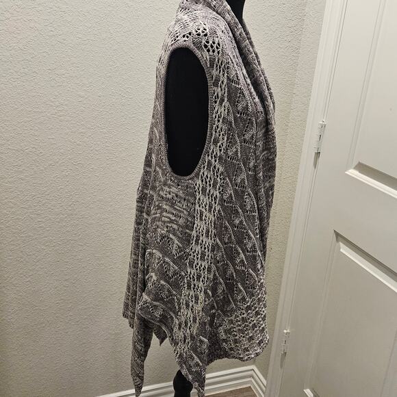 Anthropologie Moth Cardigan Women M/L Lavena Pointelle Draped Open Front Sweater - Picture 6 of 16